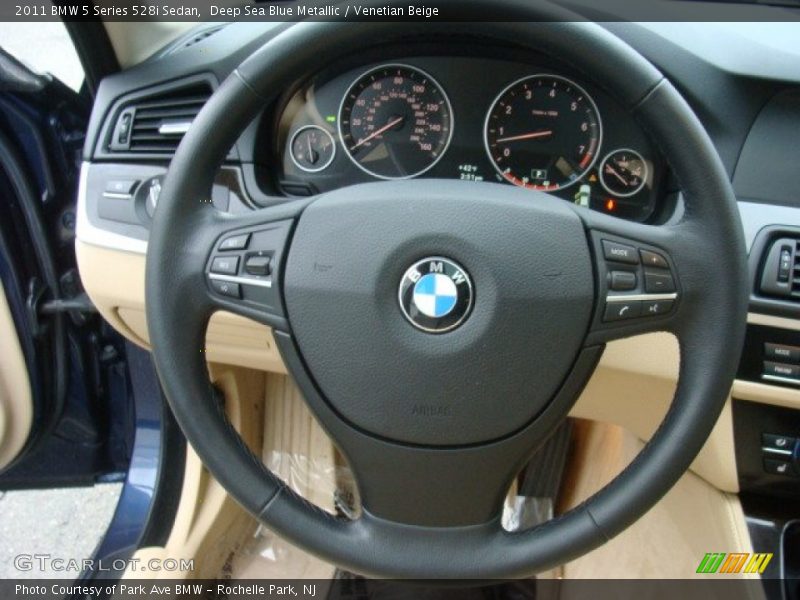 Deep Sea Blue Metallic / Venetian Beige 2011 BMW 5 Series 528i Sedan