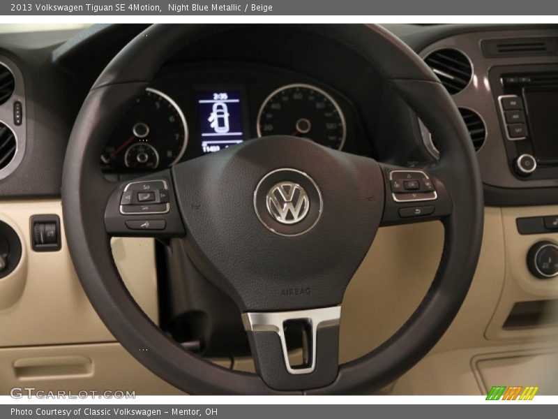Night Blue Metallic / Beige 2013 Volkswagen Tiguan SE 4Motion