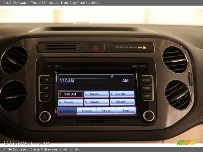 Night Blue Metallic / Beige 2013 Volkswagen Tiguan SE 4Motion