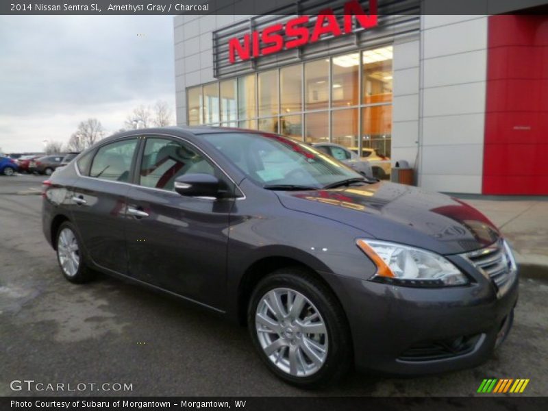 Amethyst Gray / Charcoal 2014 Nissan Sentra SL