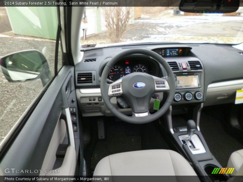 Satin White Pearl / Platinum 2014 Subaru Forester 2.5i Touring