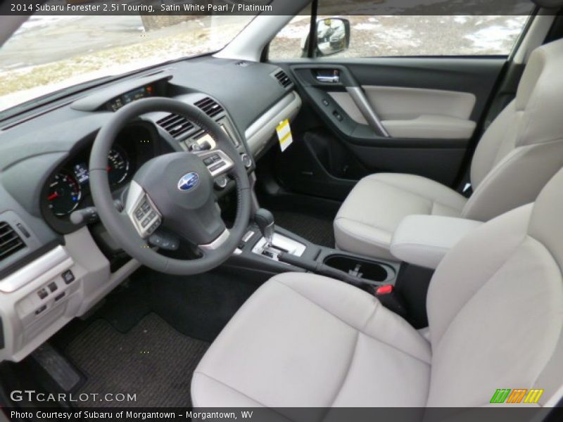 Satin White Pearl / Platinum 2014 Subaru Forester 2.5i Touring