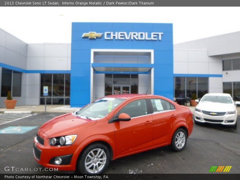 Inferno Orange Metallic / Dark Pewter/Dark Titanium 2013 Chevrolet Sonic LT Sedan