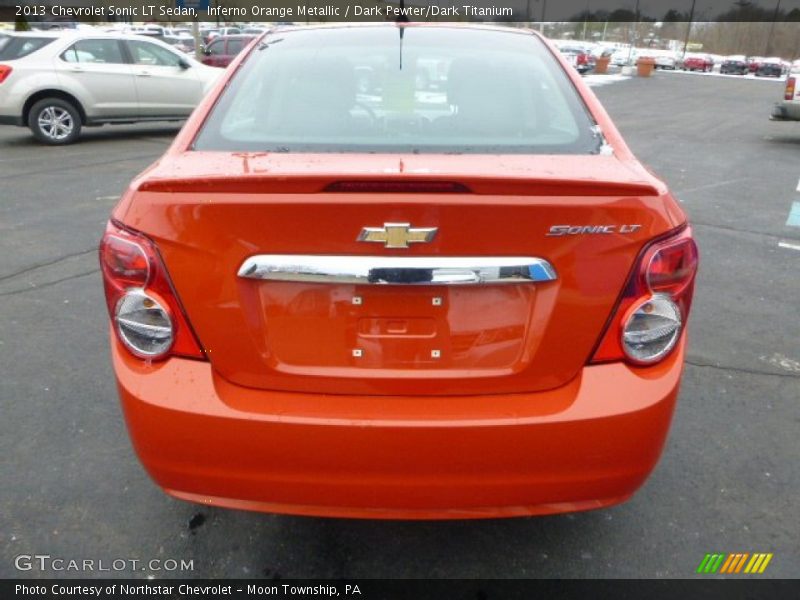 Inferno Orange Metallic / Dark Pewter/Dark Titanium 2013 Chevrolet Sonic LT Sedan
