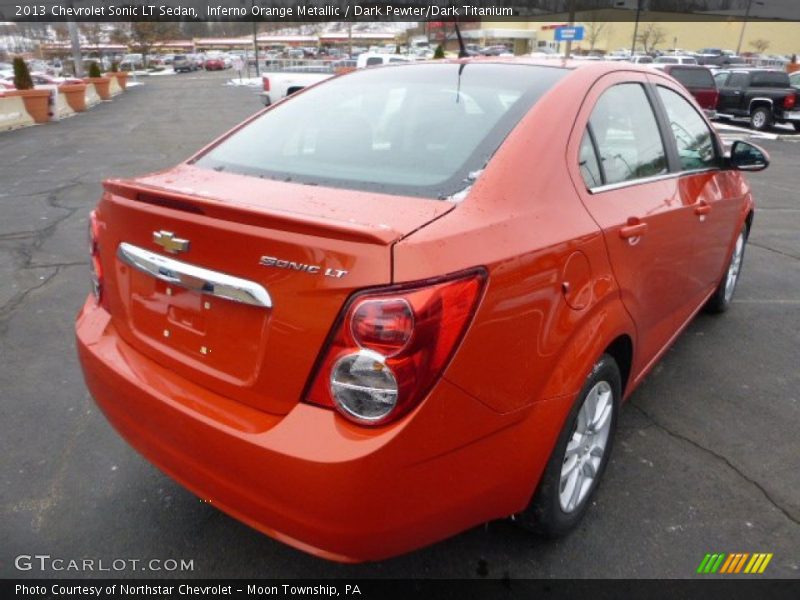 Inferno Orange Metallic / Dark Pewter/Dark Titanium 2013 Chevrolet Sonic LT Sedan