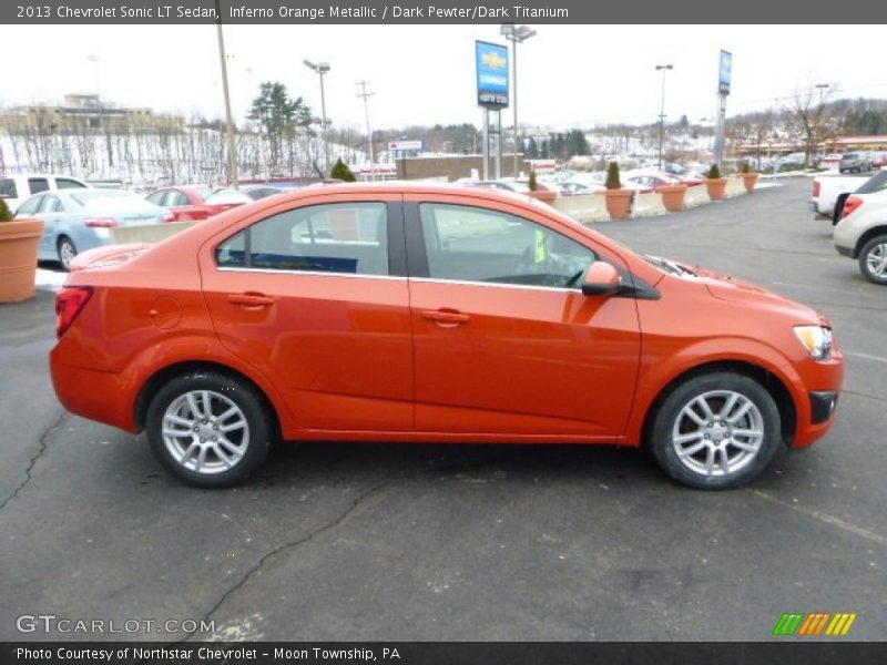 Inferno Orange Metallic / Dark Pewter/Dark Titanium 2013 Chevrolet Sonic LT Sedan