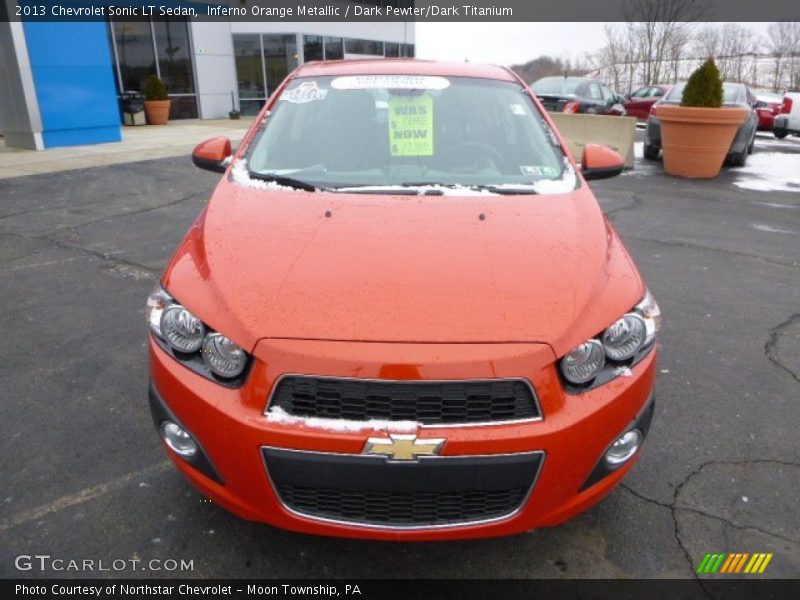 Inferno Orange Metallic / Dark Pewter/Dark Titanium 2013 Chevrolet Sonic LT Sedan