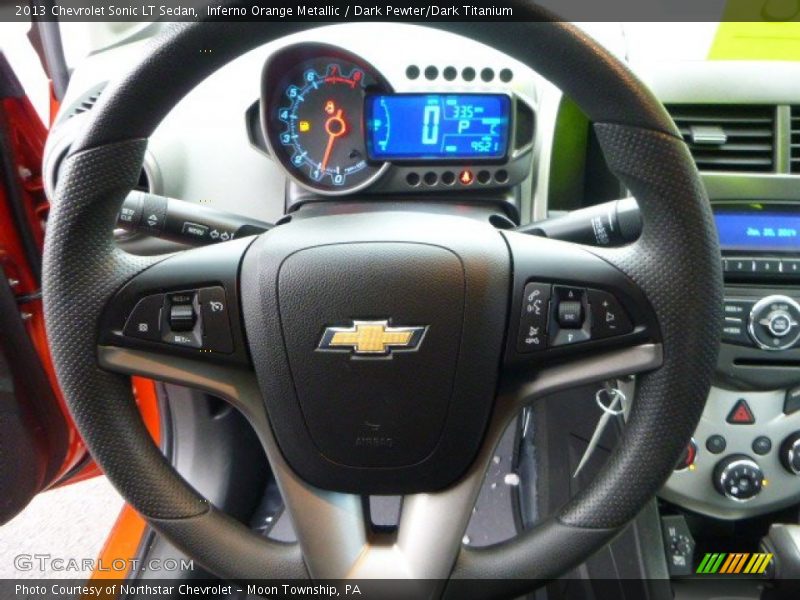 Inferno Orange Metallic / Dark Pewter/Dark Titanium 2013 Chevrolet Sonic LT Sedan
