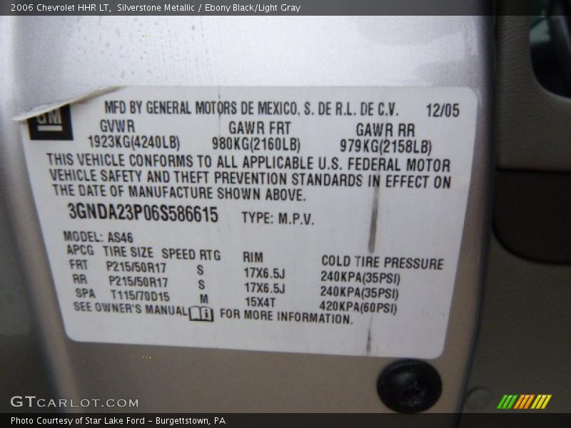 Silverstone Metallic / Ebony Black/Light Gray 2006 Chevrolet HHR LT