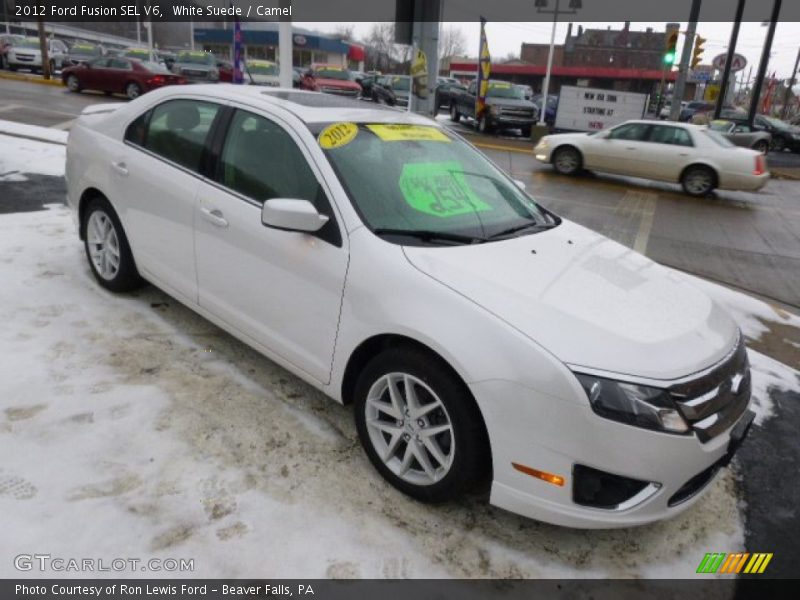 White Suede / Camel 2012 Ford Fusion SEL V6