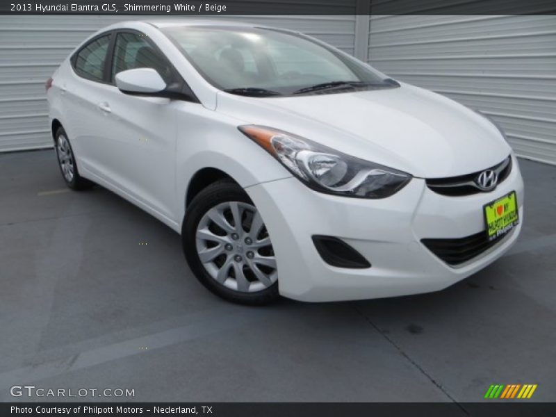Shimmering White / Beige 2013 Hyundai Elantra GLS