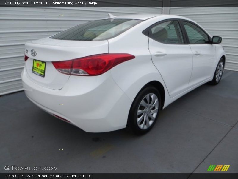 Shimmering White / Beige 2013 Hyundai Elantra GLS