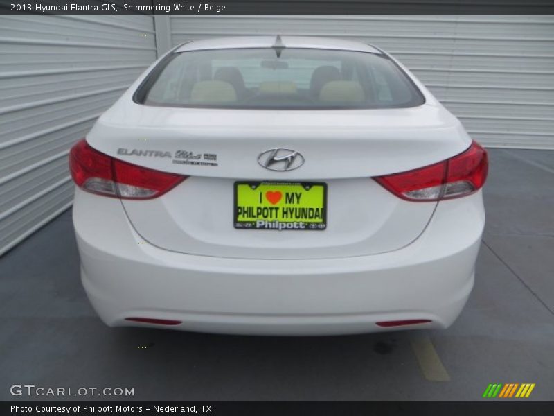 Shimmering White / Beige 2013 Hyundai Elantra GLS