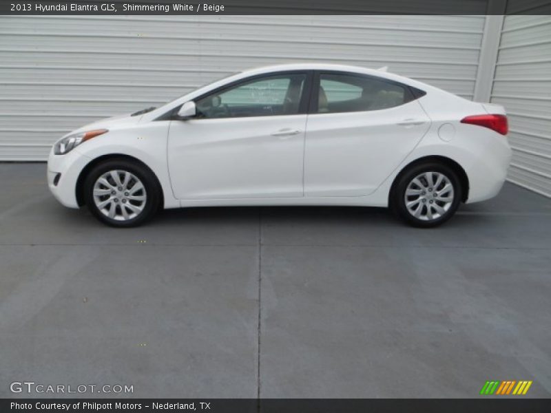 Shimmering White / Beige 2013 Hyundai Elantra GLS