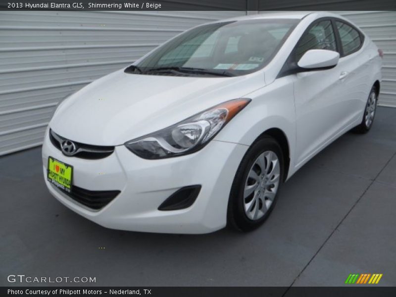 Shimmering White / Beige 2013 Hyundai Elantra GLS