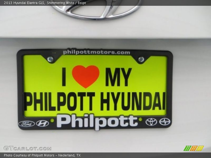 Shimmering White / Beige 2013 Hyundai Elantra GLS
