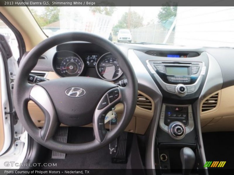 Shimmering White / Beige 2013 Hyundai Elantra GLS