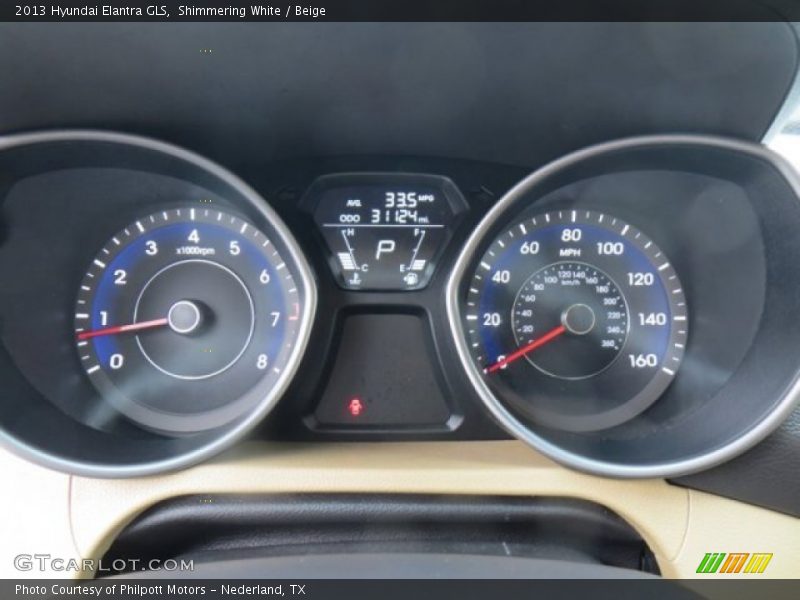 Shimmering White / Beige 2013 Hyundai Elantra GLS