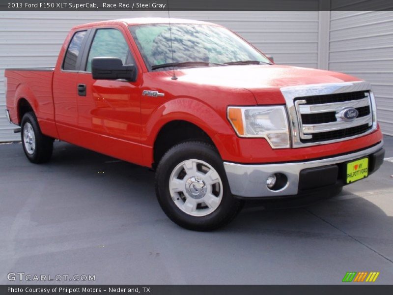 Race Red / Steel Gray 2013 Ford F150 XLT SuperCab
