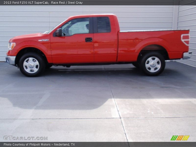 Race Red / Steel Gray 2013 Ford F150 XLT SuperCab