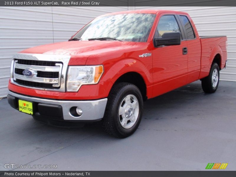 Race Red / Steel Gray 2013 Ford F150 XLT SuperCab