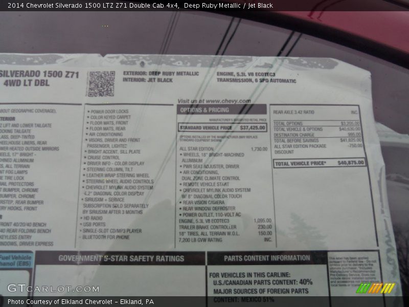 Deep Ruby Metallic / Jet Black 2014 Chevrolet Silverado 1500 LTZ Z71 Double Cab 4x4