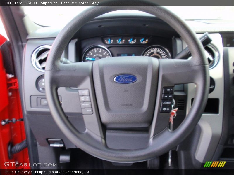 Race Red / Steel Gray 2013 Ford F150 XLT SuperCab