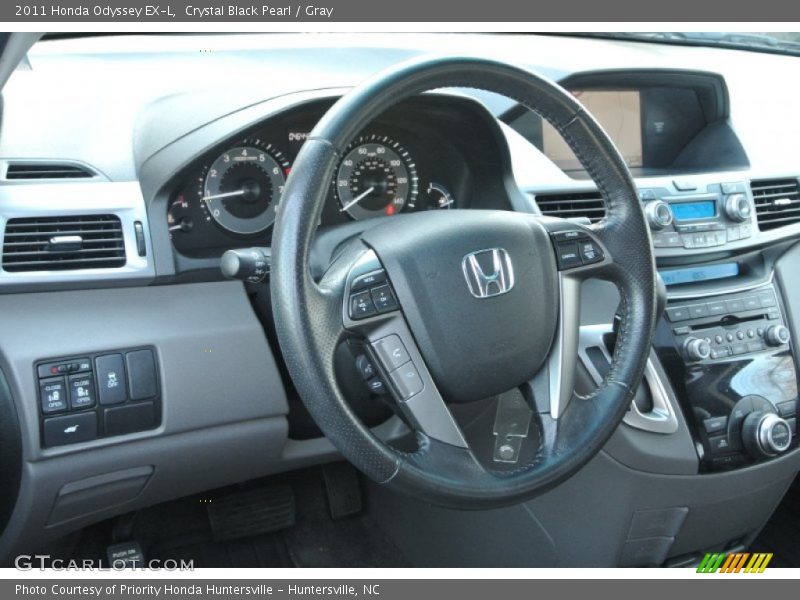 Crystal Black Pearl / Gray 2011 Honda Odyssey EX-L