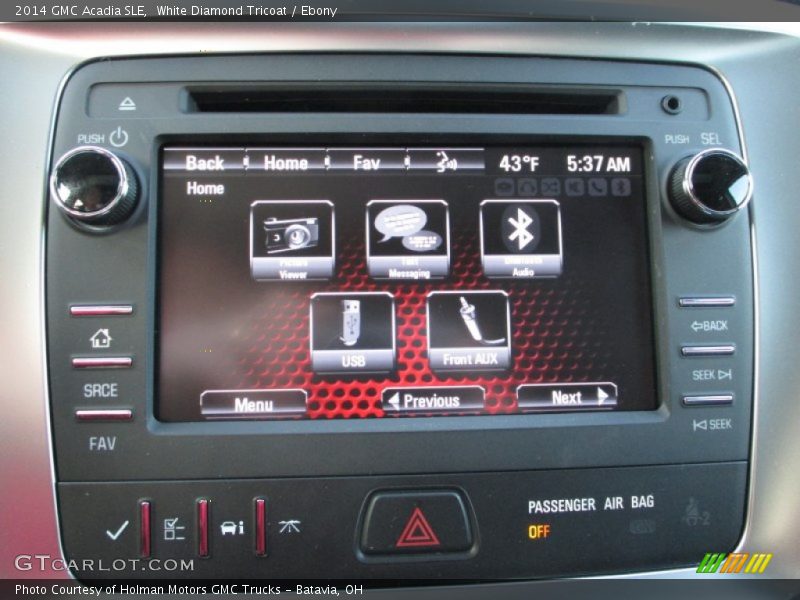 White Diamond Tricoat / Ebony 2014 GMC Acadia SLE