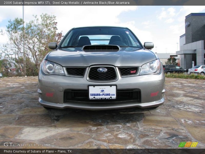 Steel Gray Metallic / Anthracite Black/Blue Alcantara 2006 Subaru Impreza WRX STi