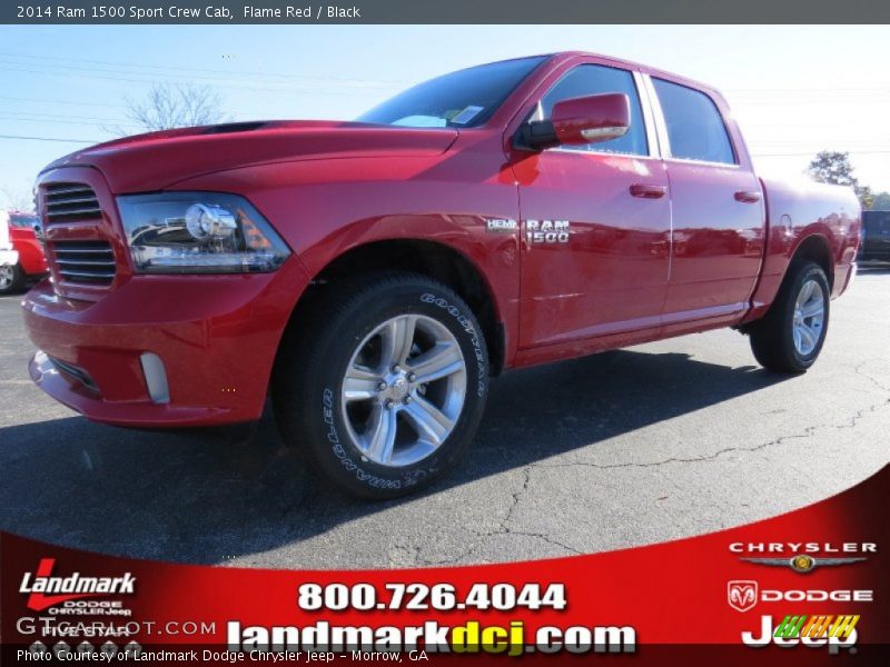 Flame Red / Black 2014 Ram 1500 Sport Crew Cab