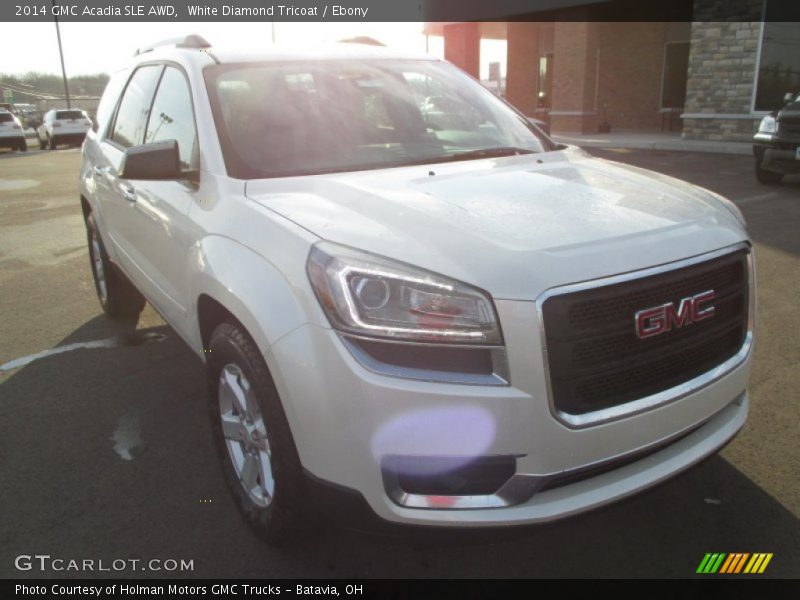 White Diamond Tricoat / Ebony 2014 GMC Acadia SLE AWD