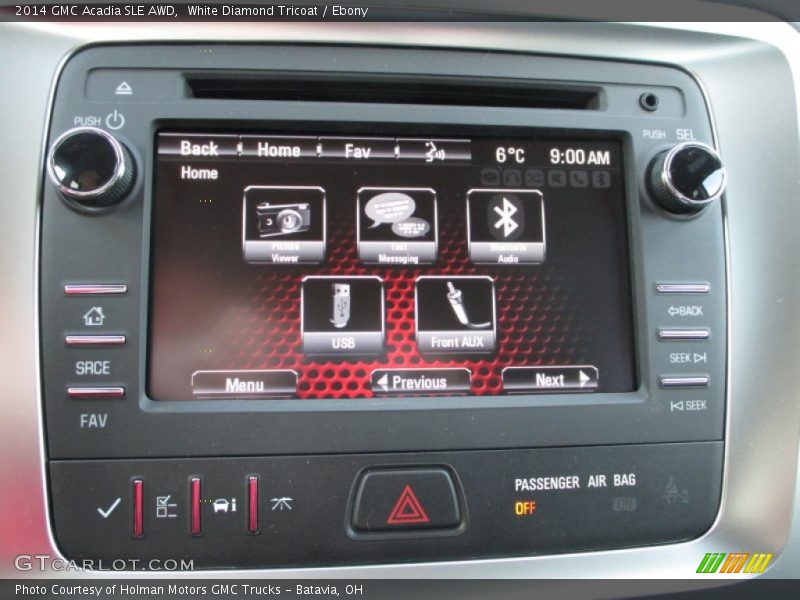 White Diamond Tricoat / Ebony 2014 GMC Acadia SLE AWD