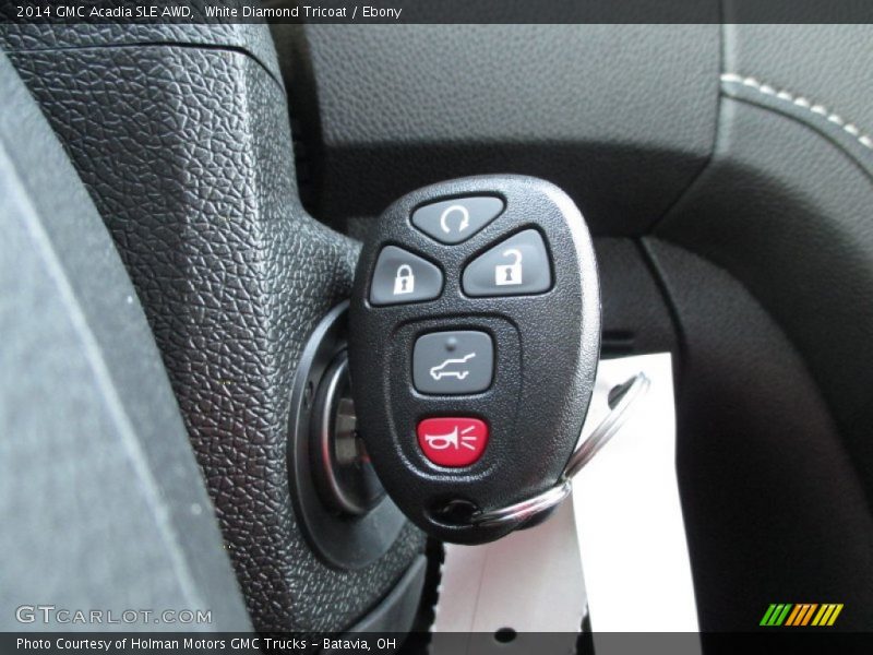 White Diamond Tricoat / Ebony 2014 GMC Acadia SLE AWD