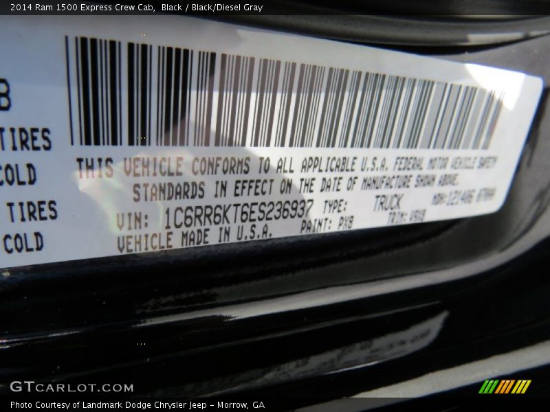 Black / Black/Diesel Gray 2014 Ram 1500 Express Crew Cab
