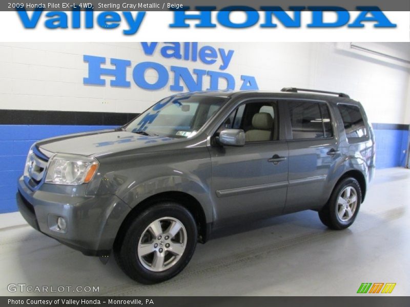 Sterling Gray Metallic / Beige 2009 Honda Pilot EX-L 4WD