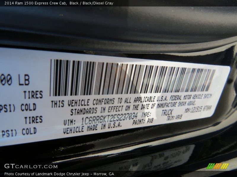 Black / Black/Diesel Gray 2014 Ram 1500 Express Crew Cab