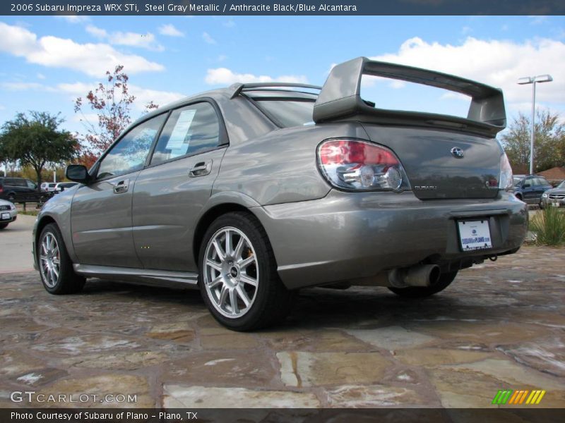 Steel Gray Metallic / Anthracite Black/Blue Alcantara 2006 Subaru Impreza WRX STi
