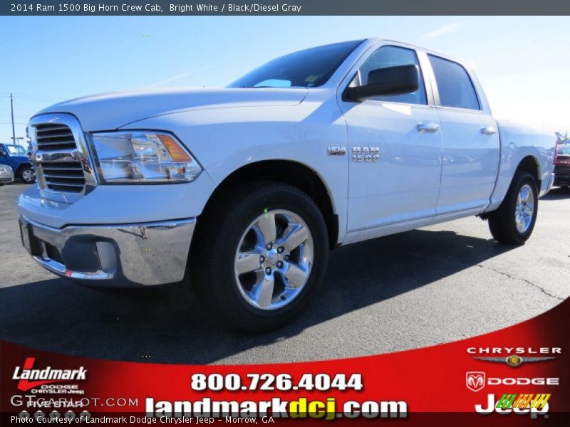 Bright White / Black/Diesel Gray 2014 Ram 1500 Big Horn Crew Cab