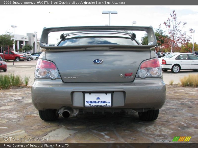 Steel Gray Metallic / Anthracite Black/Blue Alcantara 2006 Subaru Impreza WRX STi