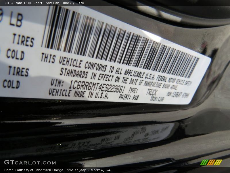2014 1500 Sport Crew Cab Black Color Code PX8