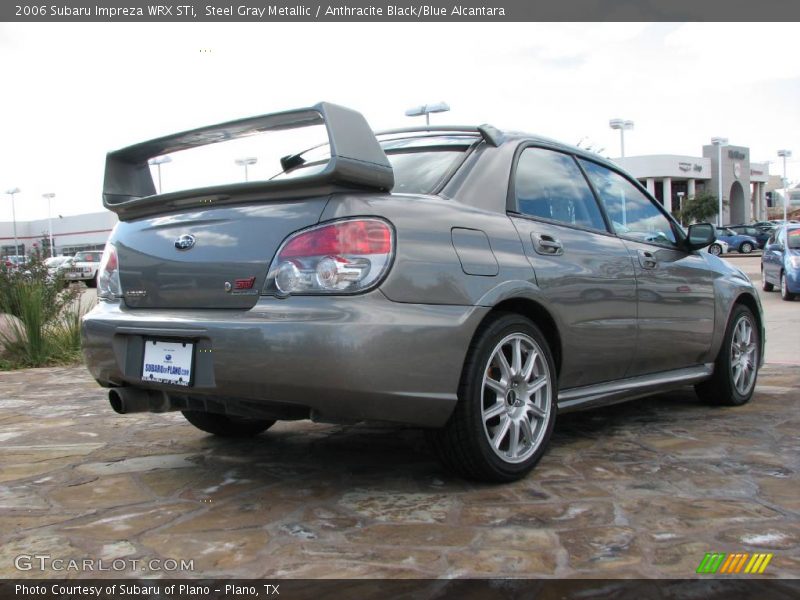 Steel Gray Metallic / Anthracite Black/Blue Alcantara 2006 Subaru Impreza WRX STi