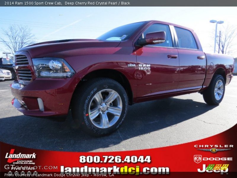 Deep Cherry Red Crystal Pearl / Black 2014 Ram 1500 Sport Crew Cab