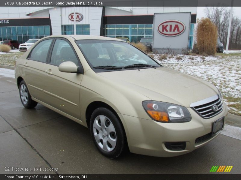 Sand Beige Metallic / Beige 2009 Kia Spectra EX Sedan