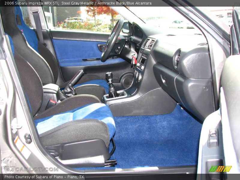 Steel Gray Metallic / Anthracite Black/Blue Alcantara 2006 Subaru Impreza WRX STi
