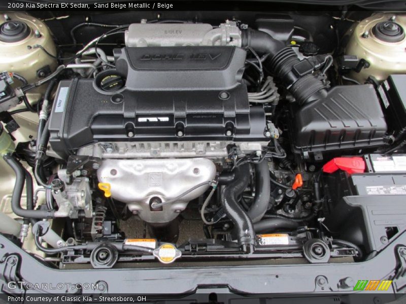  2009 Spectra EX Sedan Engine - 2.0 Liter DOHC 16-Valve CVVT 4 Cylinder