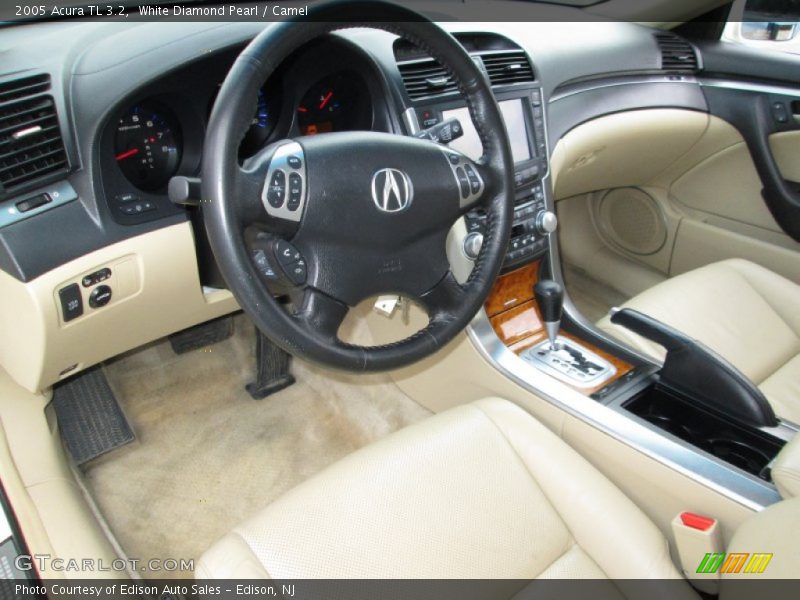 White Diamond Pearl / Camel 2005 Acura TL 3.2