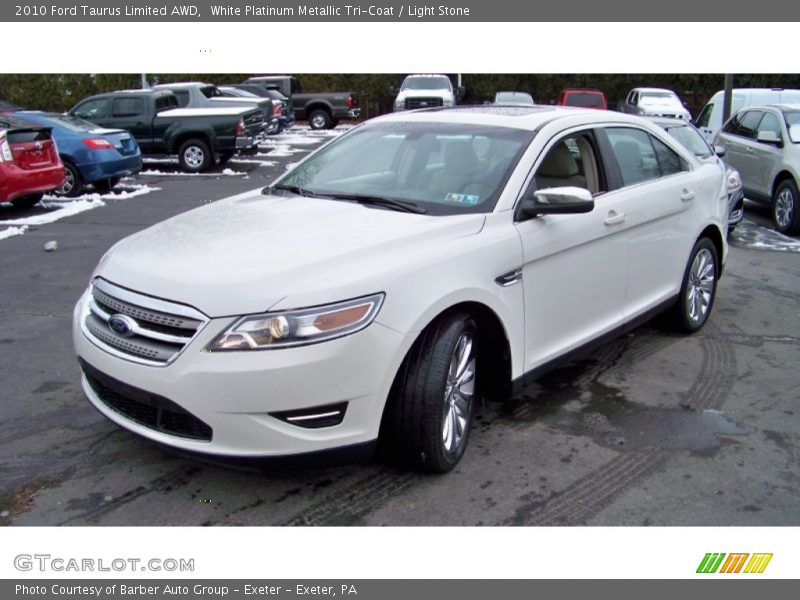 White Platinum Metallic Tri-Coat / Light Stone 2010 Ford Taurus Limited AWD