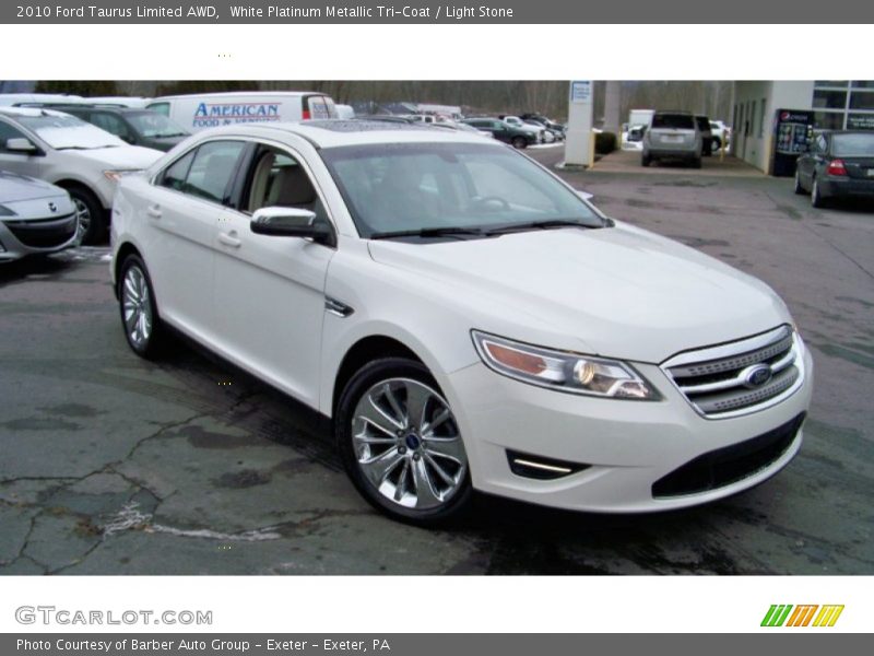 White Platinum Metallic Tri-Coat / Light Stone 2010 Ford Taurus Limited AWD
