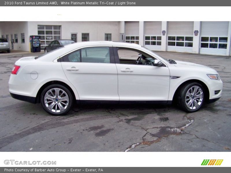 White Platinum Metallic Tri-Coat / Light Stone 2010 Ford Taurus Limited AWD